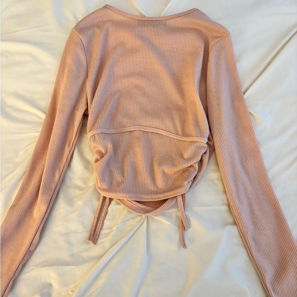 PrettyLittleThing Blush Ribbed Top